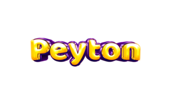 names helium balloon air shiny yellow baby new born font style 3d  Peyton png