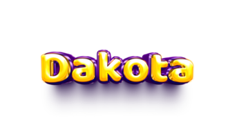nombre globo bebé 3d inflado helio brillante cumpleaños celebracion fiesta dakota png