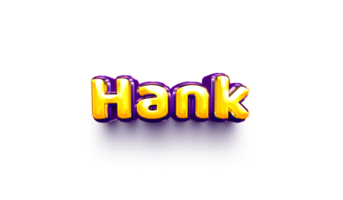 names of boy English helium balloon shiny celebration sticker 3d inflated Hank png