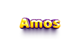 name balloon baby 3d inflated helium shiny birthday celebration party Amos png