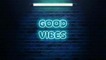 Good vibes neon text video