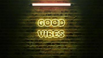 Good vibes neon text video