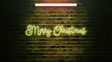 Neon light merry christmas video