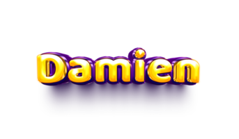 names of boy English helium balloon shiny celebration sticker 3d inflated Damien png