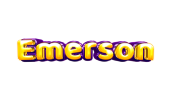 names helium balloon air shiny yellow baby new born font style 3d  Emerson png