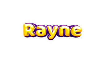 names helium balloon air shiny yellow baby new born font style 3d  Rayne png