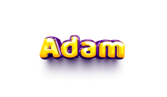 name balloon baby 3d inflated helium shiny birthday celebration party Adam png