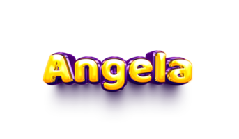 name balloon baby 3d inflated helium shiny birthday celebration party Angela png