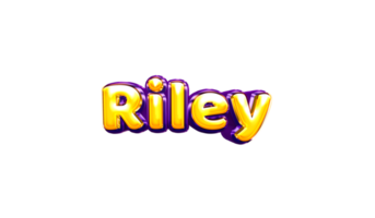 names helium balloon air shiny yellow baby new born font style 3d  Riley png