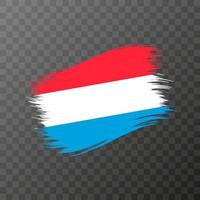 Luxembourg national flag. Grunge brush stroke. Vector illustration on transparent background.