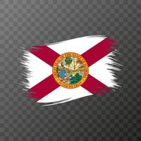 bandera del estado de florida en estilo pincel sobre fondo transparente. ilustración vectorial vector