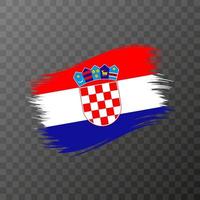 Croatia national flag. Grunge brush stroke. Vector illustration on transparent background.