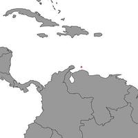 Curacao on world map. Vector illustration.