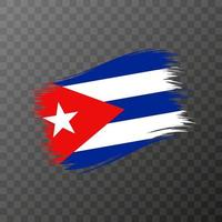 Cuba national flag. Grunge brush stroke. Vector illustration on transparent background.