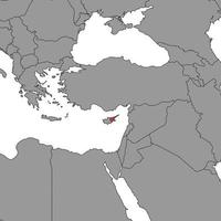 el norte de chipre en el mapa mundial. ilustración vectorial vector