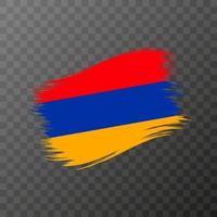 Armenia national flag. Grunge brush stroke. Vector illustration on transparent background.