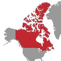 Canada on world map.Vector illustration. vector