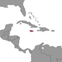 Jamaica on world map. Vector illustration.