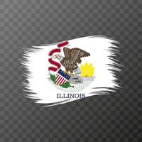 Illinois state flag in brush style on transparent background. Vector illustration.