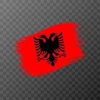 bandera nacional de albania. trazo de pincel grunge. ilustración vectorial sobre fondo transparente. vector