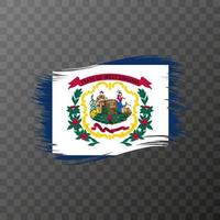 West Virginia state flag in brush style on transparent background. Vector illustration.