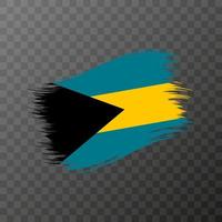 Bahamas national flag. Grunge brush stroke. Vector illustration on transparent background.