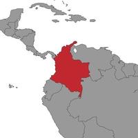 colombia en el mapa mundial. ilustración vectorial vector