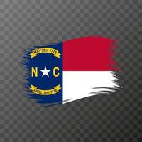 North Carolina state flag in brush style on transparent background. Vector illustration.