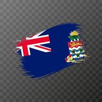 Cayman Islands national flag. Grunge brush stroke. Vector illustration on transparent background.