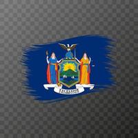 New York state flag in brush style on transparent background. Vector illustration.