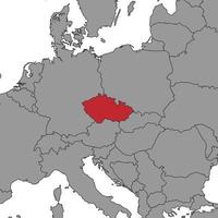 república checa en el mapa mundial. ilustración vectorial vector
