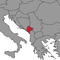 Montenegro on world map. Vector illustration.