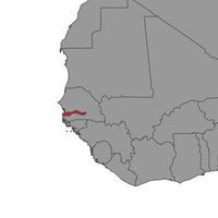 Gambia en el mapa mundial. ilustración vectorial vector