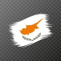 Cyprus national flag. Grunge brush stroke. Vector illustration on transparent background.