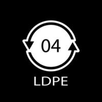LDPE 04 recycling code symbol. Plastic recycling vector low density polyethylene sign.