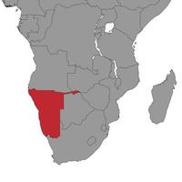 namibia en el mapa mundial. ilustración vectorial vector