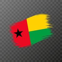Guinea Bissau national flag. Grunge brush stroke. Vector illustration on transparent background.