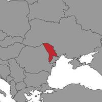 Moldova on world map. Vector illustration.