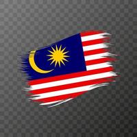 Malaysia national flag. Grunge brush stroke. Vector illustration on transparent background.