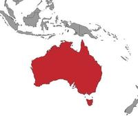 pin mapa con la bandera de australia en el mapa mundial. ilustración vectorial vector