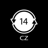 Battery recycling symbol 14 CZ . Vector illustration