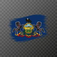 Pennsylvania state flag in brush style on transparent background. Vector illustration.