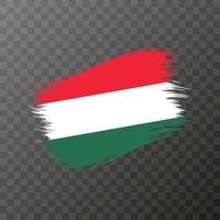 Hungary national flag. Grunge brush stroke. Vector illustration on transparent background.