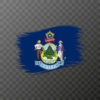 Maine state flag in brush style on transparent background. Vector illustration.