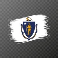 Massachusetts state flag in brush style on transparent background. Vector illustration.