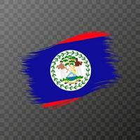Belize national flag. Grunge brush stroke. Vector illustration on transparent background.