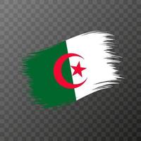 Algeria national flag. Grunge brush stroke. Vector illustration on transparent background.