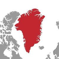 Greenland on world map. Vector illustration.