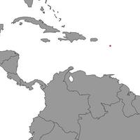 Guadeloupe on world map. Vector illustration.