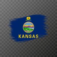 Kansas state flag in brush style on transparent background. Vector illustration.